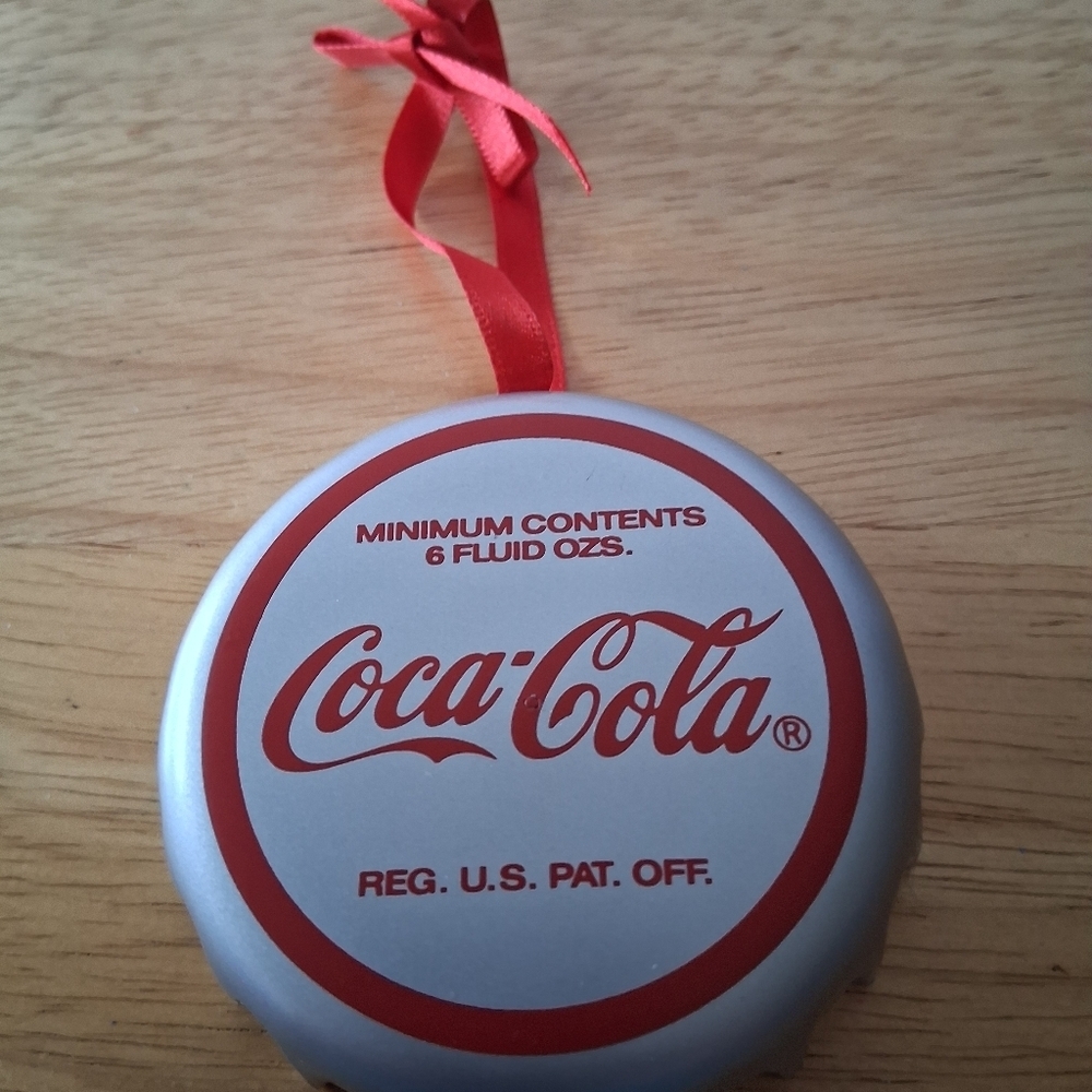 Coca-Cola Red and Silver Bottle Cap Ornament - Picture 3 of 5
